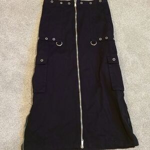 Goth Cargo Maxi Skirt